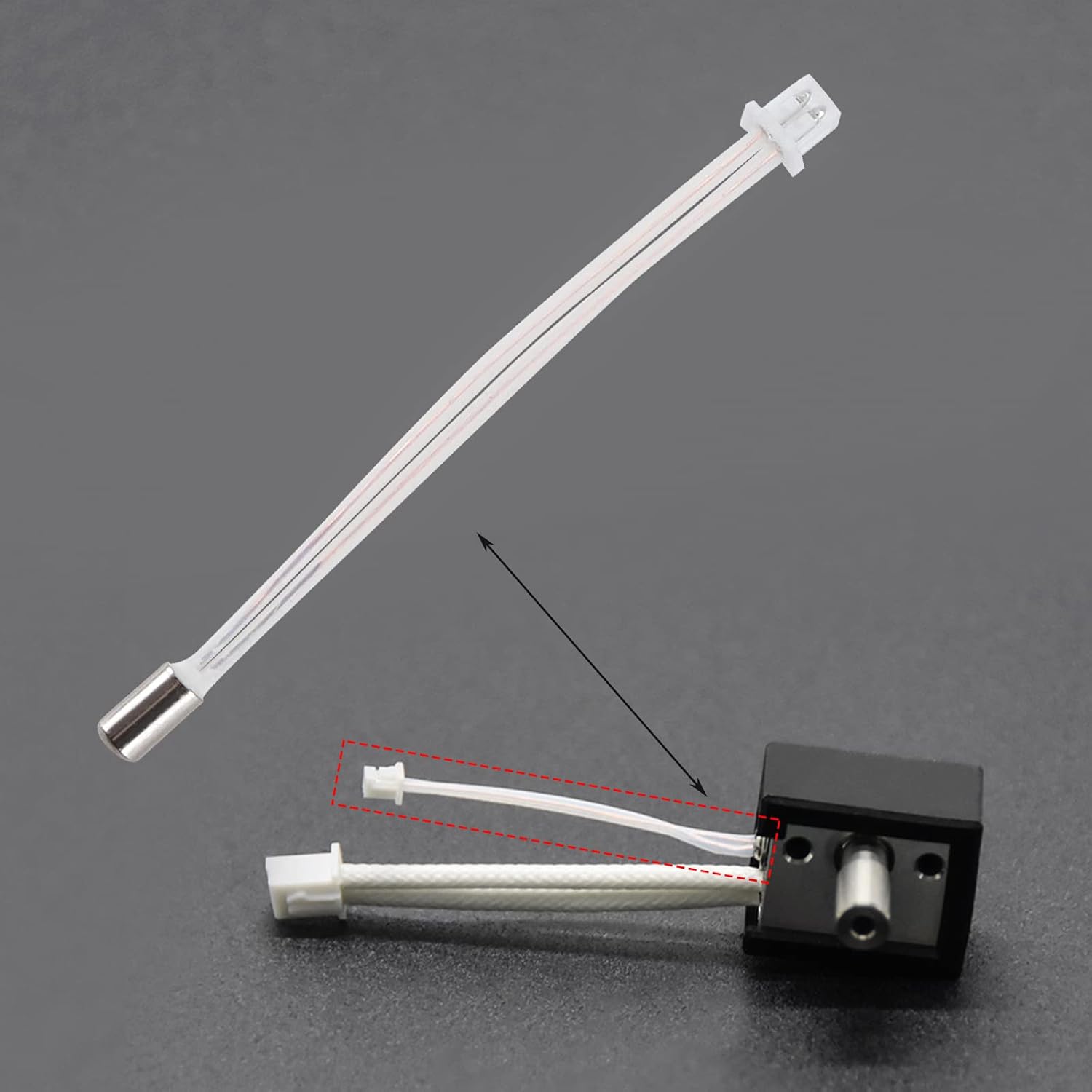 Imdinnogo BCZAMD Ender 3 S1 Pro NTC100K Sensor de temperatura termistor para Spritee Extrusora Hotend Bloque de calentador de alta temperatura