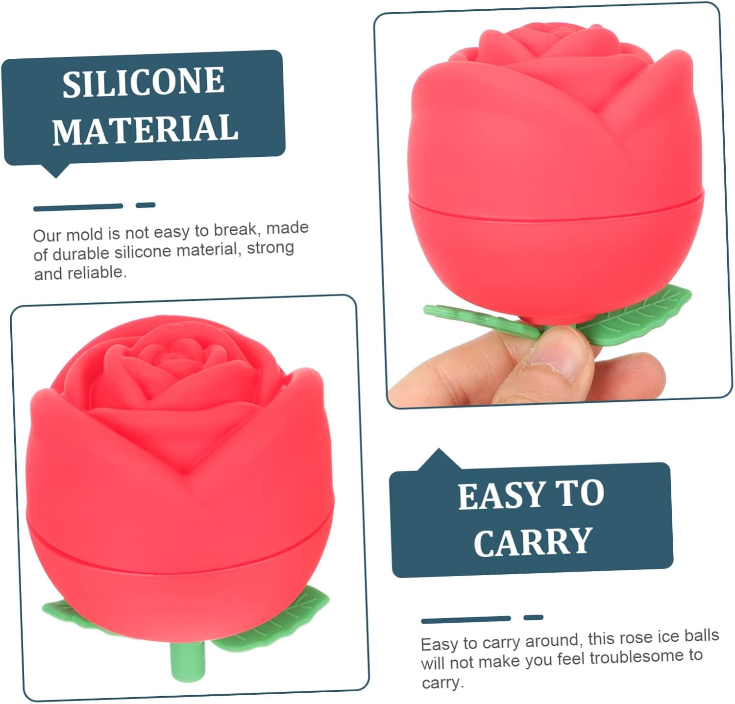 Zerodeko 6 piezas De Para Gelatinas Bolas De Hielo Antiadherentes Moldes Grandes De Silicona Moldes De Forma De Flor Molde De Cubo De Hielo