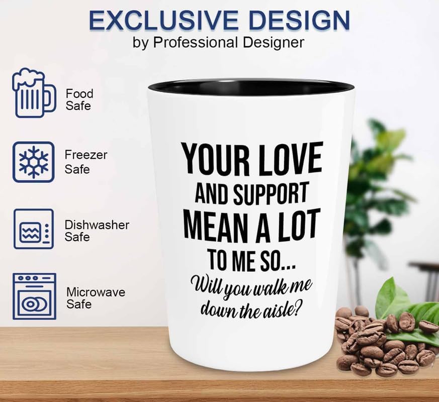 Vaso de chupito de propuesta de novia de 1.5 onzas, significa mucho para mí, regalo de propuesta para papá, padrastro, abuelo, padre, caminar por el