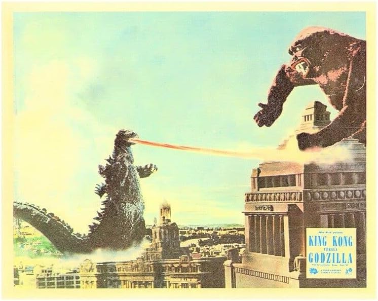 King Kong vs Godzilla 1962 Godzilla desata fuego luchando contra Kong 11×14 foto