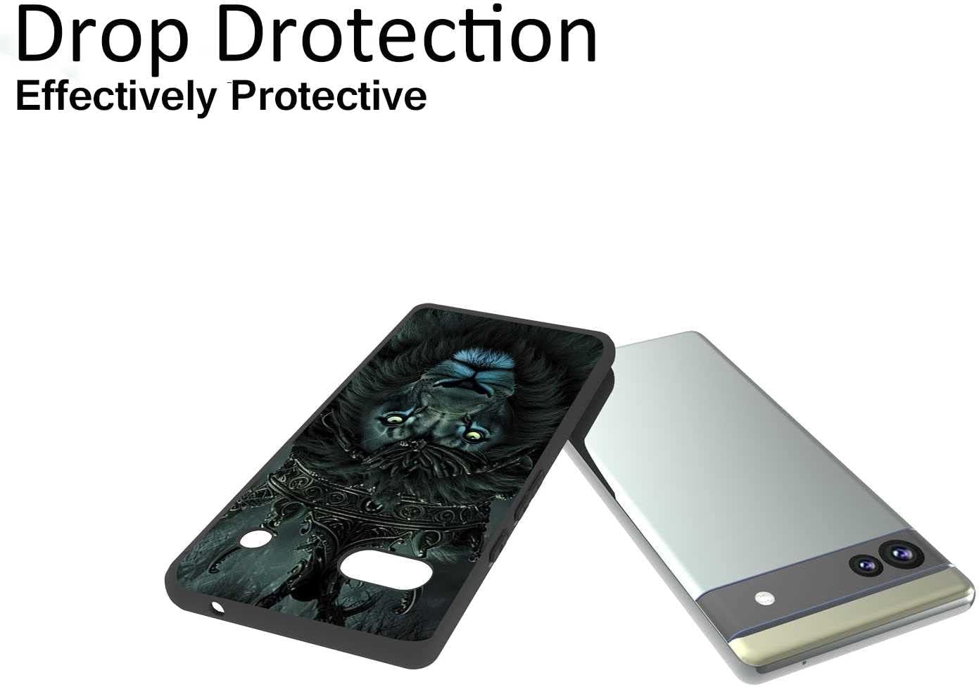 Compatible con Google Pixel 6A Lion Case, King Lion con gráfico de corona animal para Google Case hombres y mujeres, elegante funda de silicona