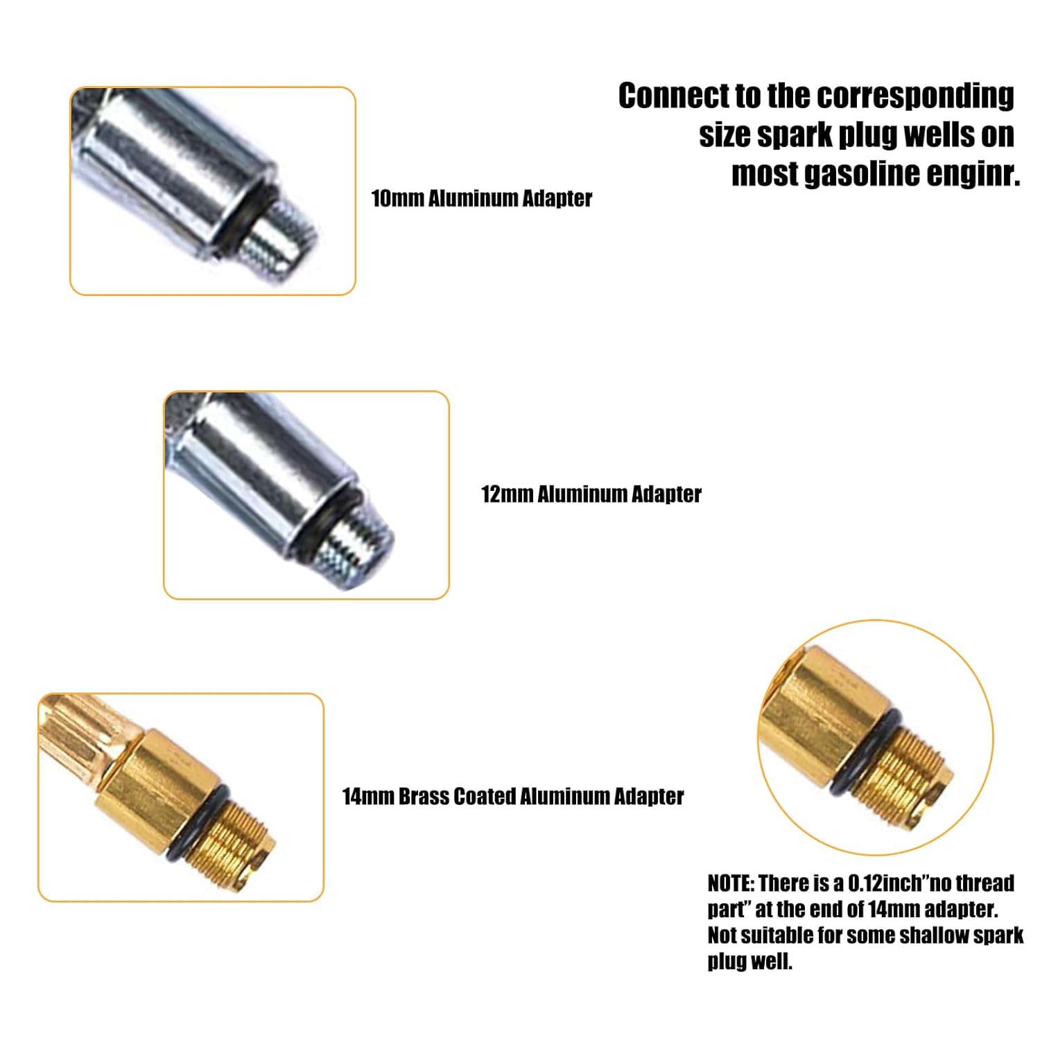 Handor Kit de probador de fugas de cilindro y medidor de presión dual, detector de fugas de compresión del motor, juego de prueba de fugas para