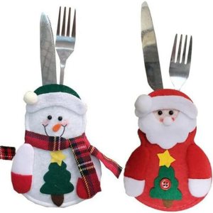 12 piezas de Navidad bolsa de cubiertos lindo muñeco de nieve cubiertos soporte cuchillo tenedor bolsa bolsa decoración para fiesta de Navidad cena 12 piezas de Navidad bolsa de cubiertos lindo muñeco de nieve cubiertos soporte cuchillo tenedor bolsa bolsa decoración para fiesta de Navidad cena