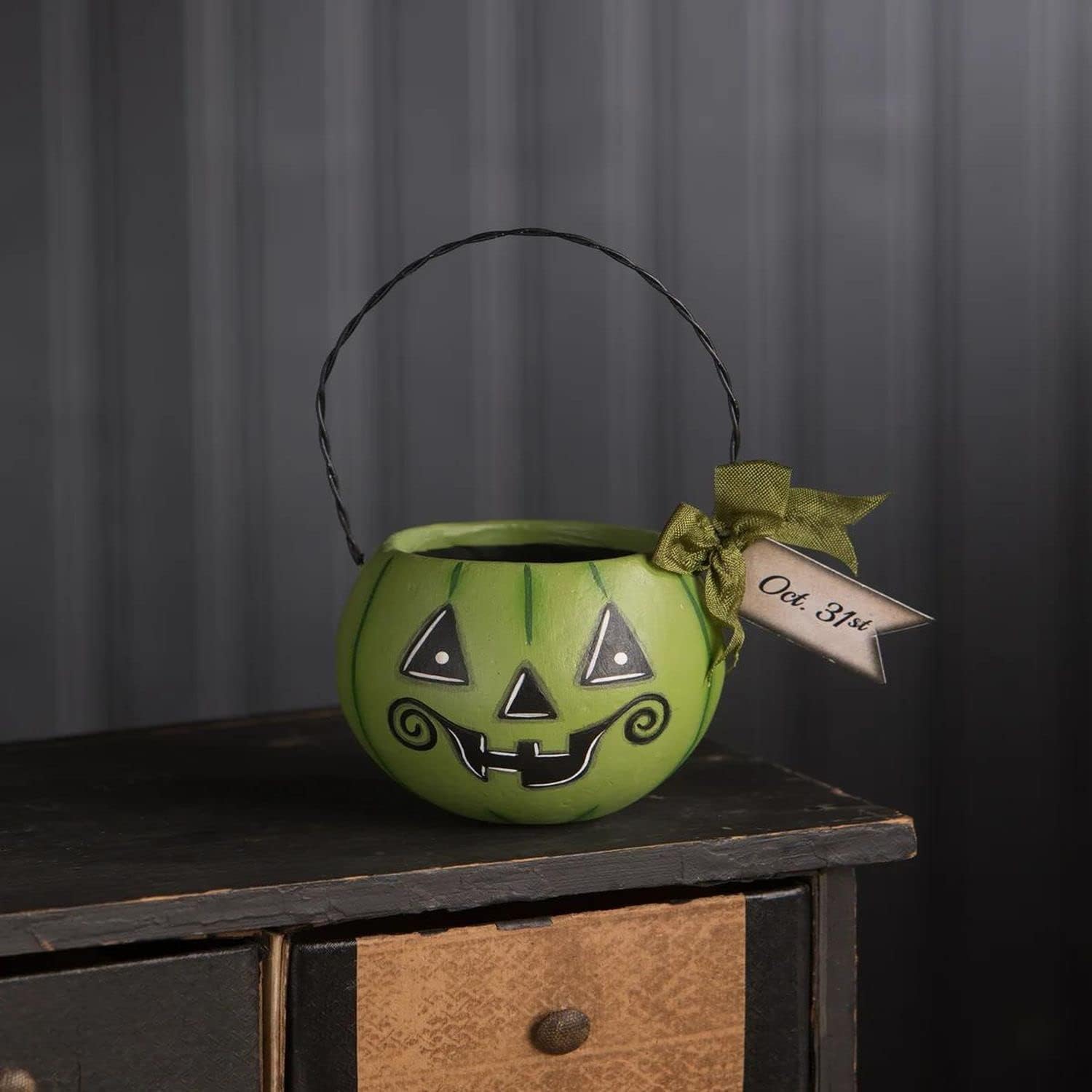 Bethany Lowe Cubo pequeño de calabaza verde
