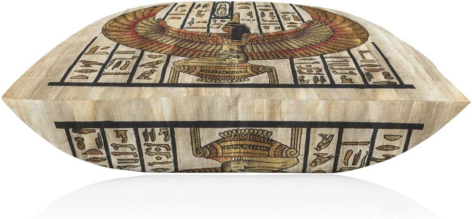 EKOBLA Funda de almohada marrón, Egipto, alas egipcias antiguas, tribal, antiguo, pintura antigua, decoración de historia, funda de almohada lumbar