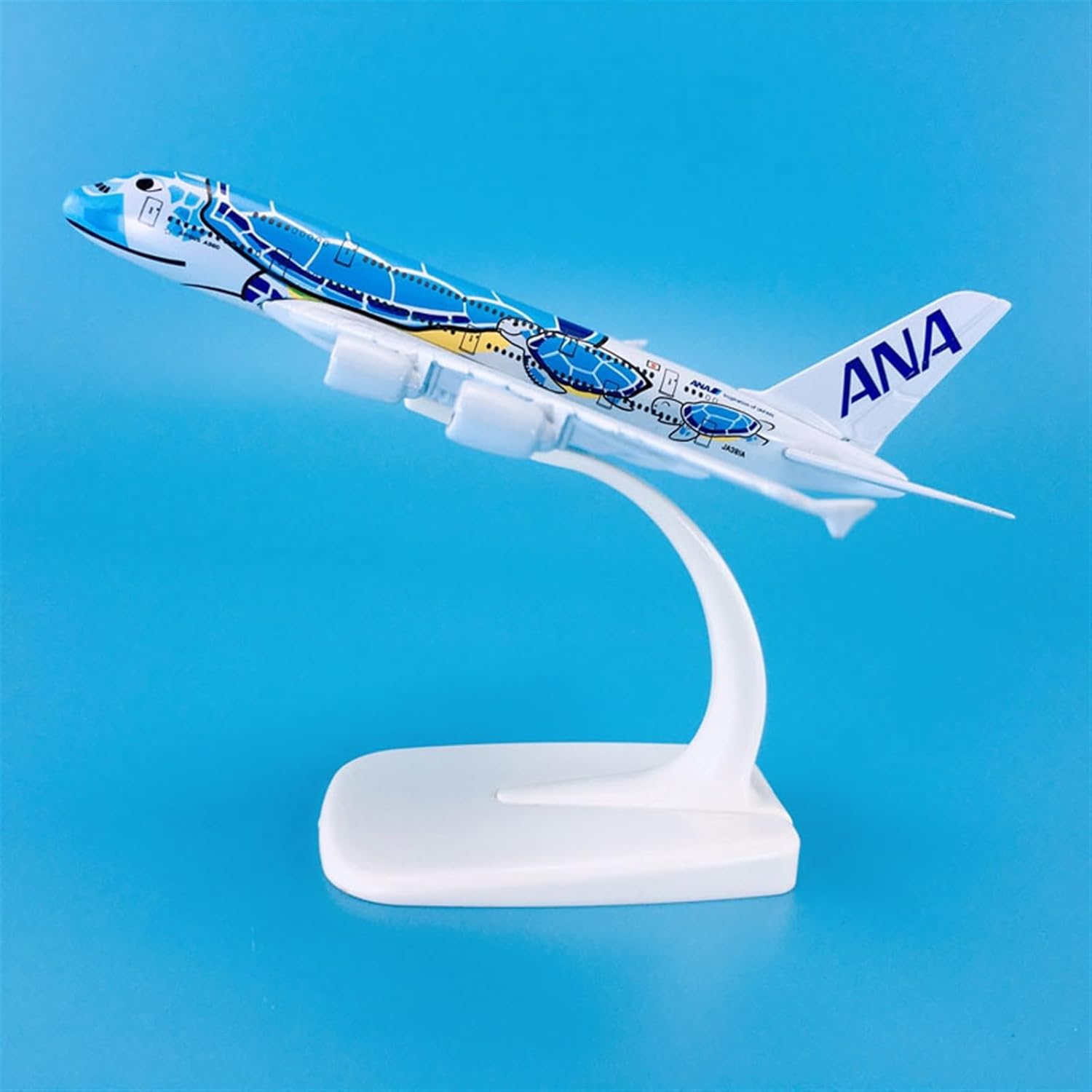 Copia Avión Modelo 1500 5.5 in Producto Terminado Modelo de Avión Aeronaves Airbus A380 ANA JA381A para Blue Turtle Collection