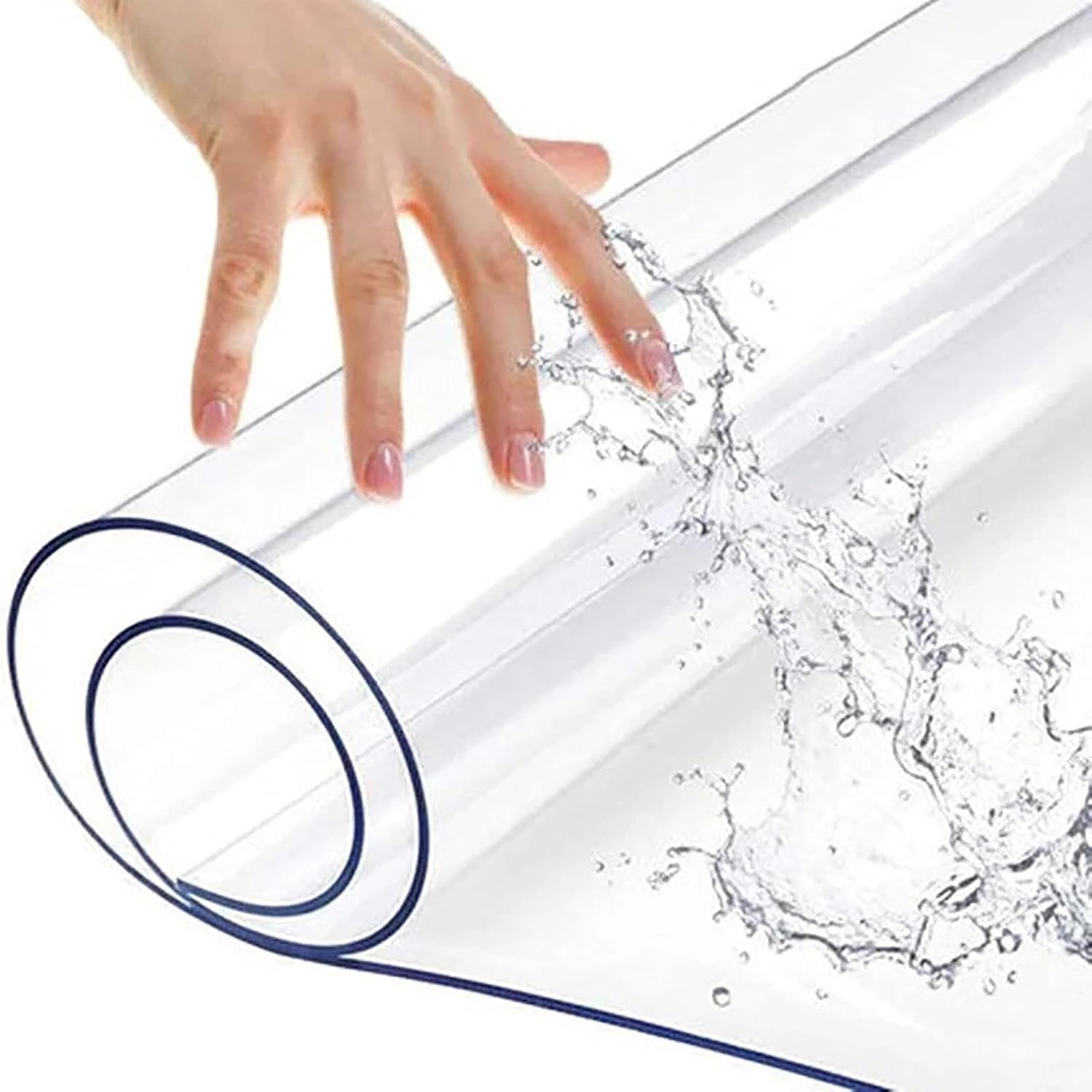 Protector de mesa transparente de 0.118 in, mantel de plástico transparente fuerte, protector de mesa transparente, mantel transparente anticalor,
