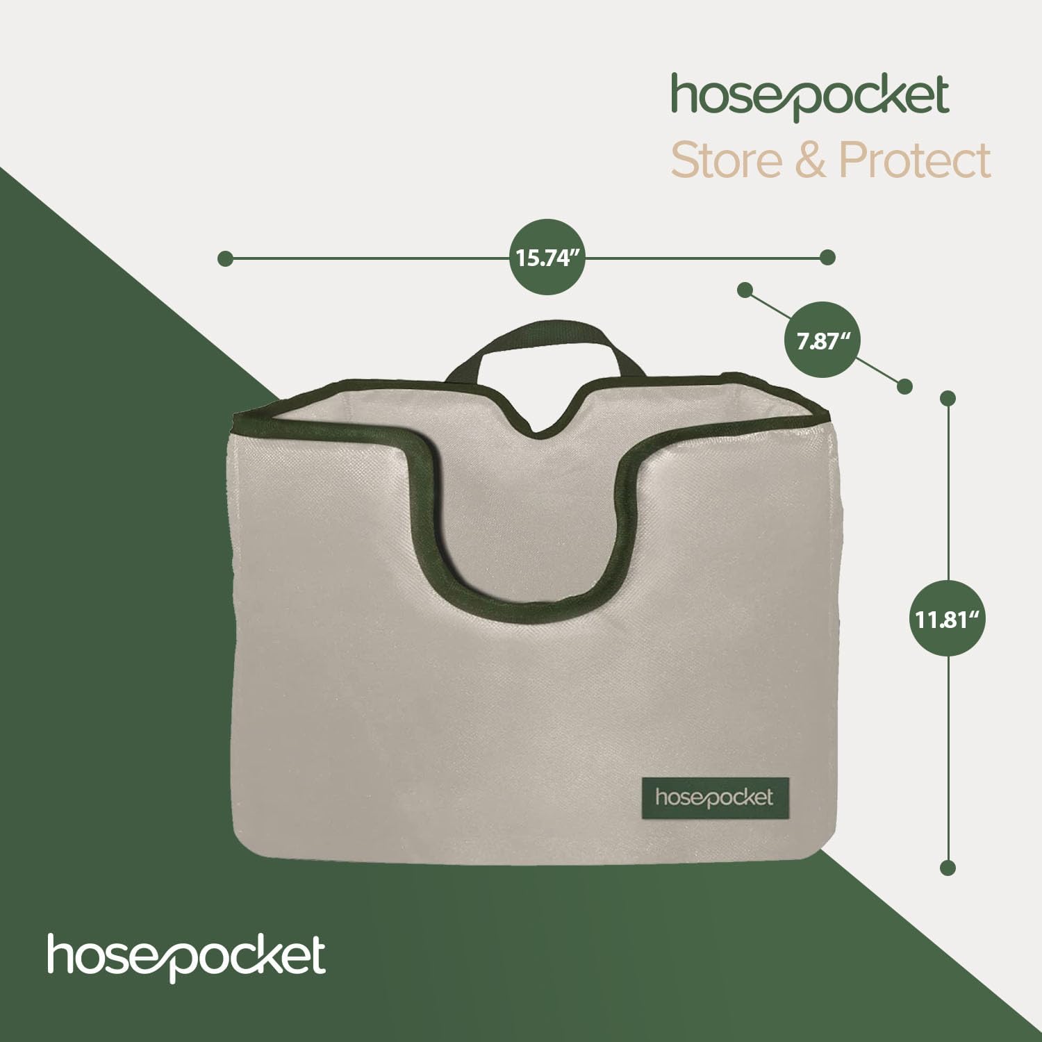 Hose Pocket – Soporte expandible para manguera de jardín  Guarda tu manguera de jardín expandible de forma ordenada y sencilla  Tamaño grande