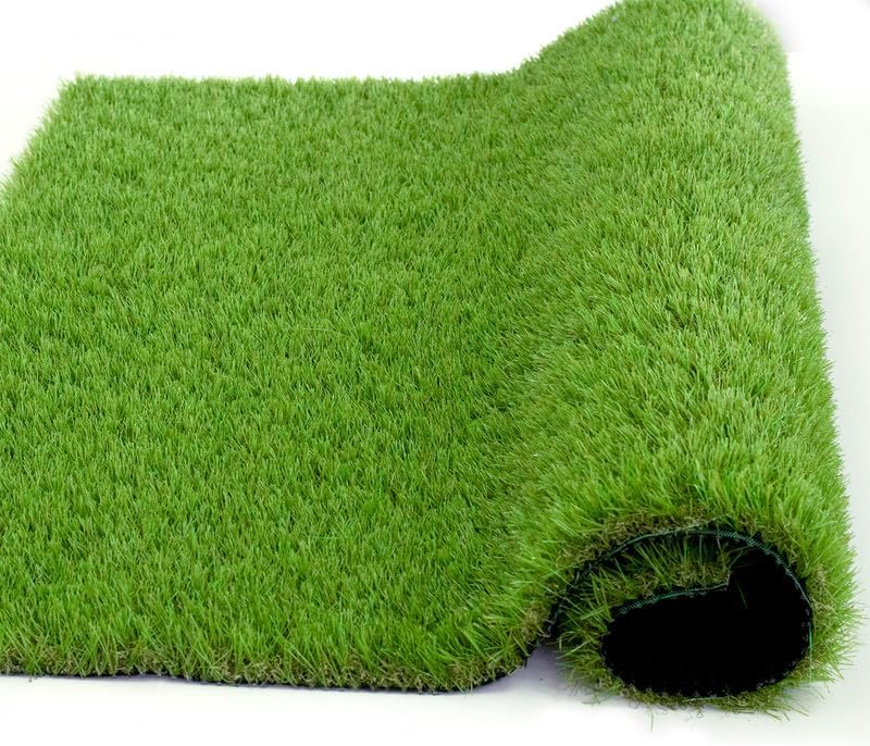 NINXANG Alfombra de césped artificial para interiores y exteriores, 1 x 10 pies, alfombra de césped sintético verde de 1.38 pulgadas, alfombra de