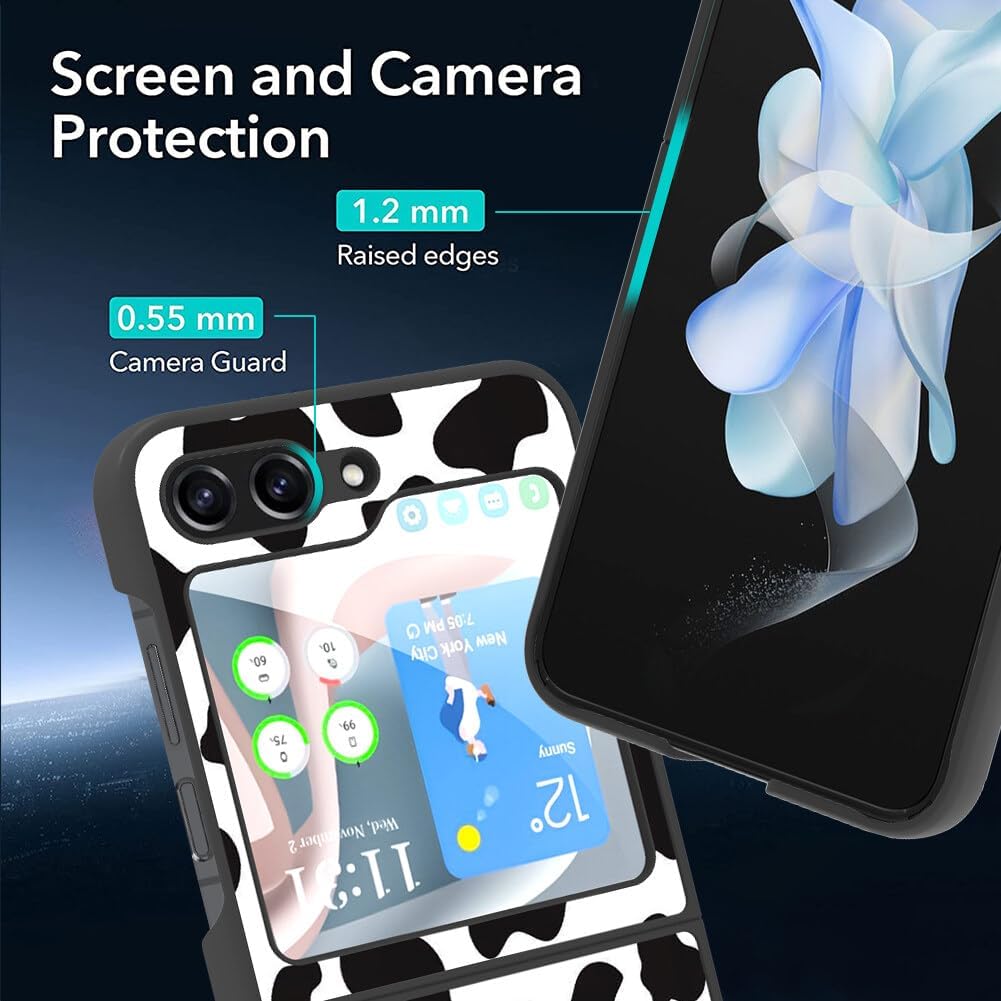 KANGHAR Funda para Samsung Galaxy Z Flip 5, con borde antideslizante, bonito patrón de fresa, delgada, antiarañazos, a prueba de golpes, protección