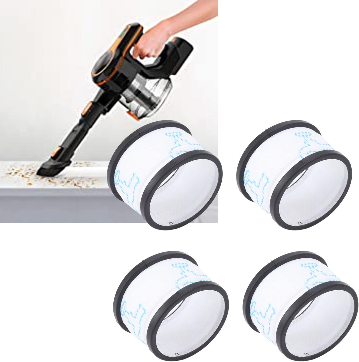 Yosoo 4 piezas de filtro de repuesto para aspiradora INSE S600 S6P S6 piezas de aspiradora, filtro HEPA reemplazo accesorios de aspiradora