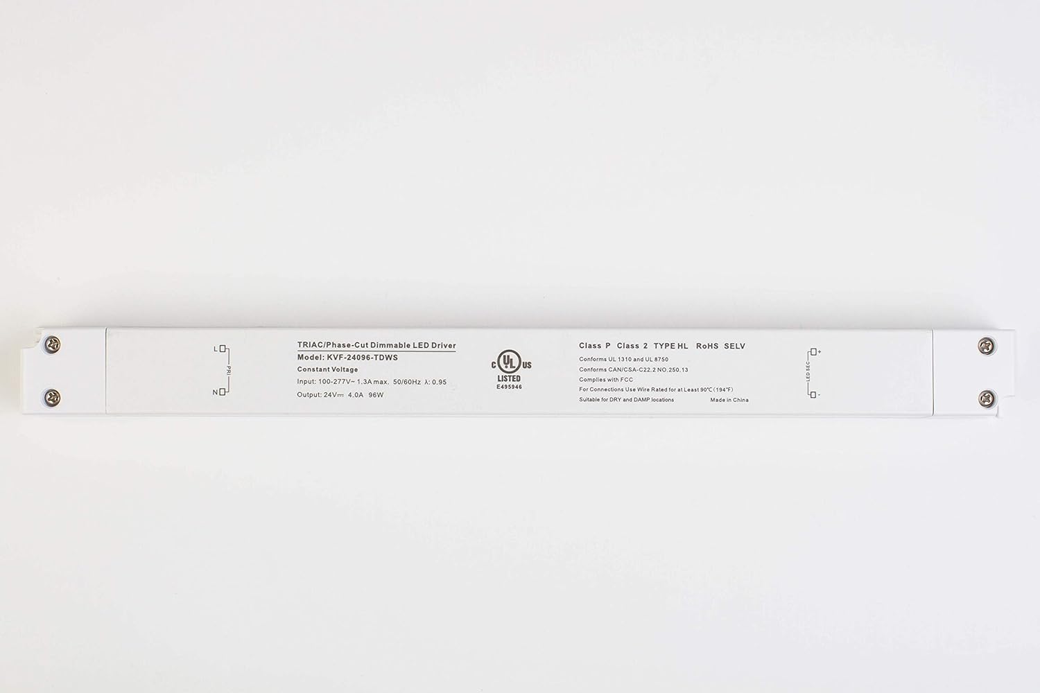 Controlador regulable Triac de 24 V con certificación UL, fuente de alimentación de voltaje constante para control de luz LED por regulador de pared