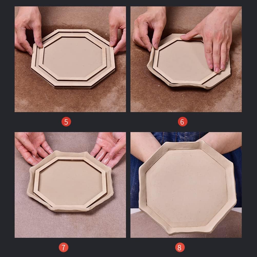Moldes ovalados de cerámica para formar moldes de cerámica de madera con geometría concéntrica para pistas de barro, herramientas de cerámica, placa