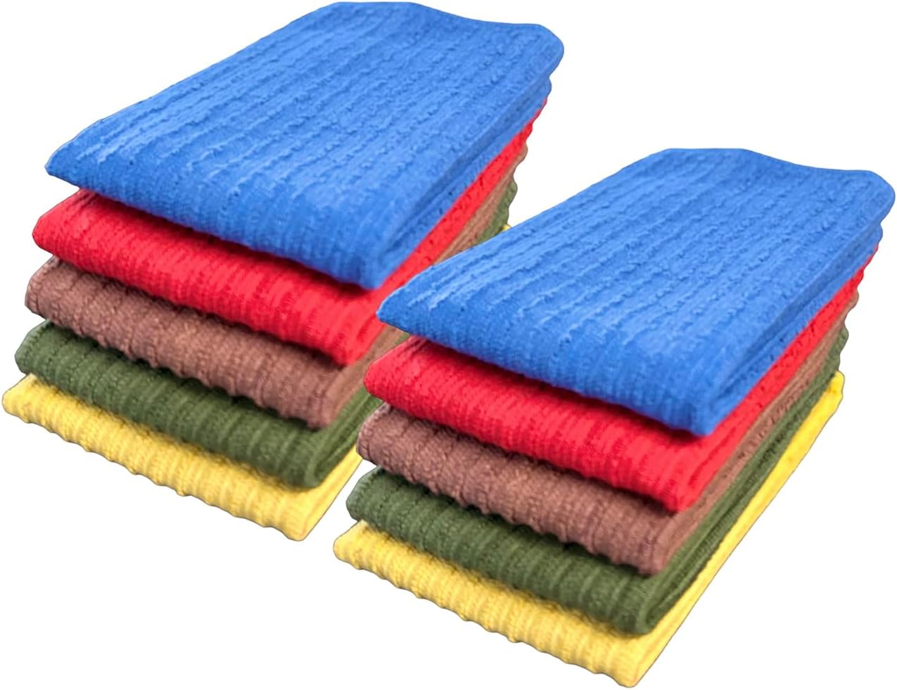 Petal Cliff Paquete de 10 paños de limpieza de cocina 100% algodón, súper absorbente, lavable a máquina, multiusos para el hogar, tamaño de la