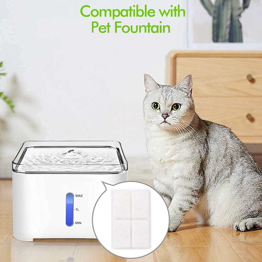 Paquete de 6 filtros de fuente de agua para gatos, filtros de repuesto para fuentes de mascotas con carbón activado de coco, adecuados para