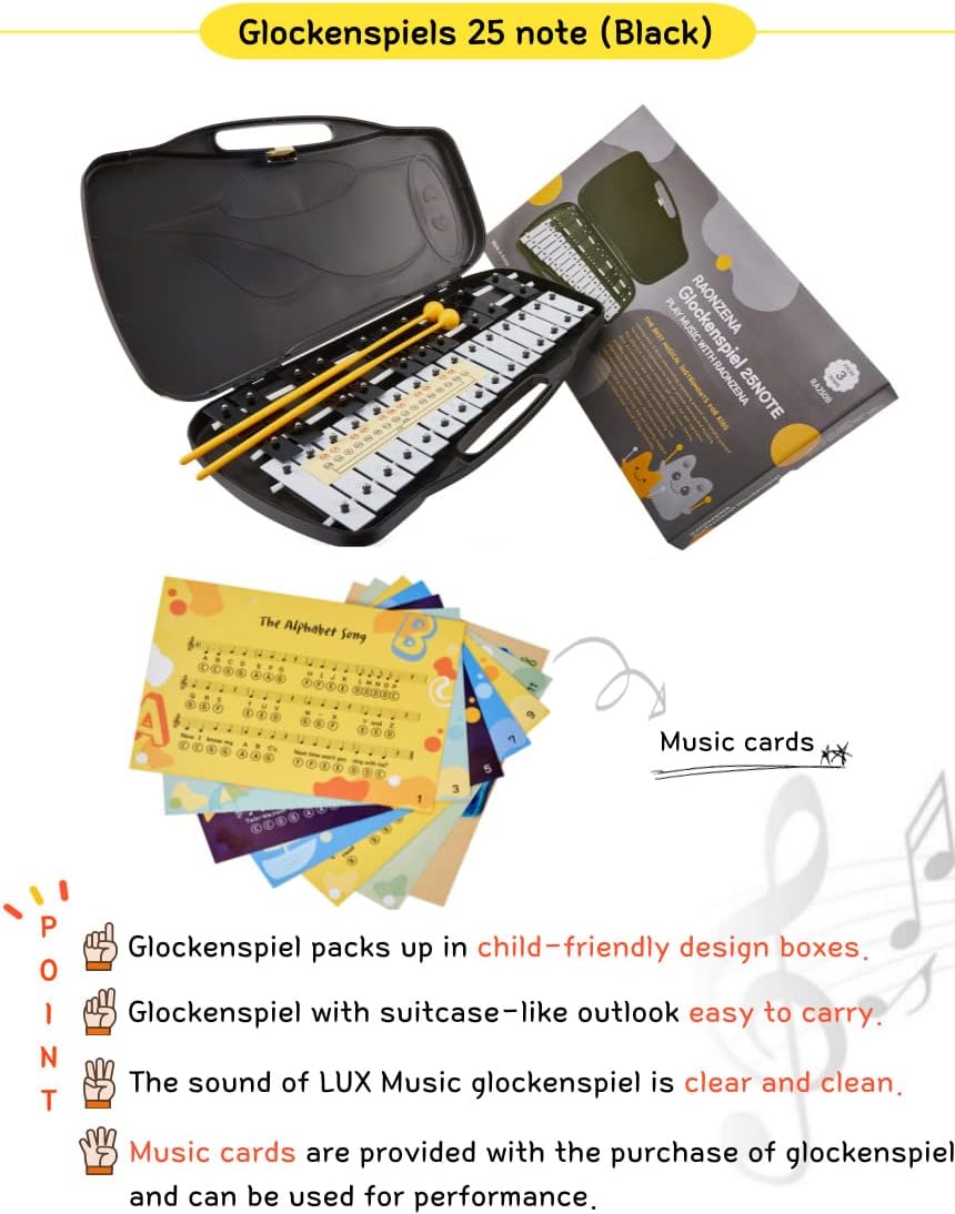 Xilófono profesional 25note, Glockenspiel, xilófono para niños, xilófono para regalo, Glockenspiel que aprende los conceptos básicos de la música