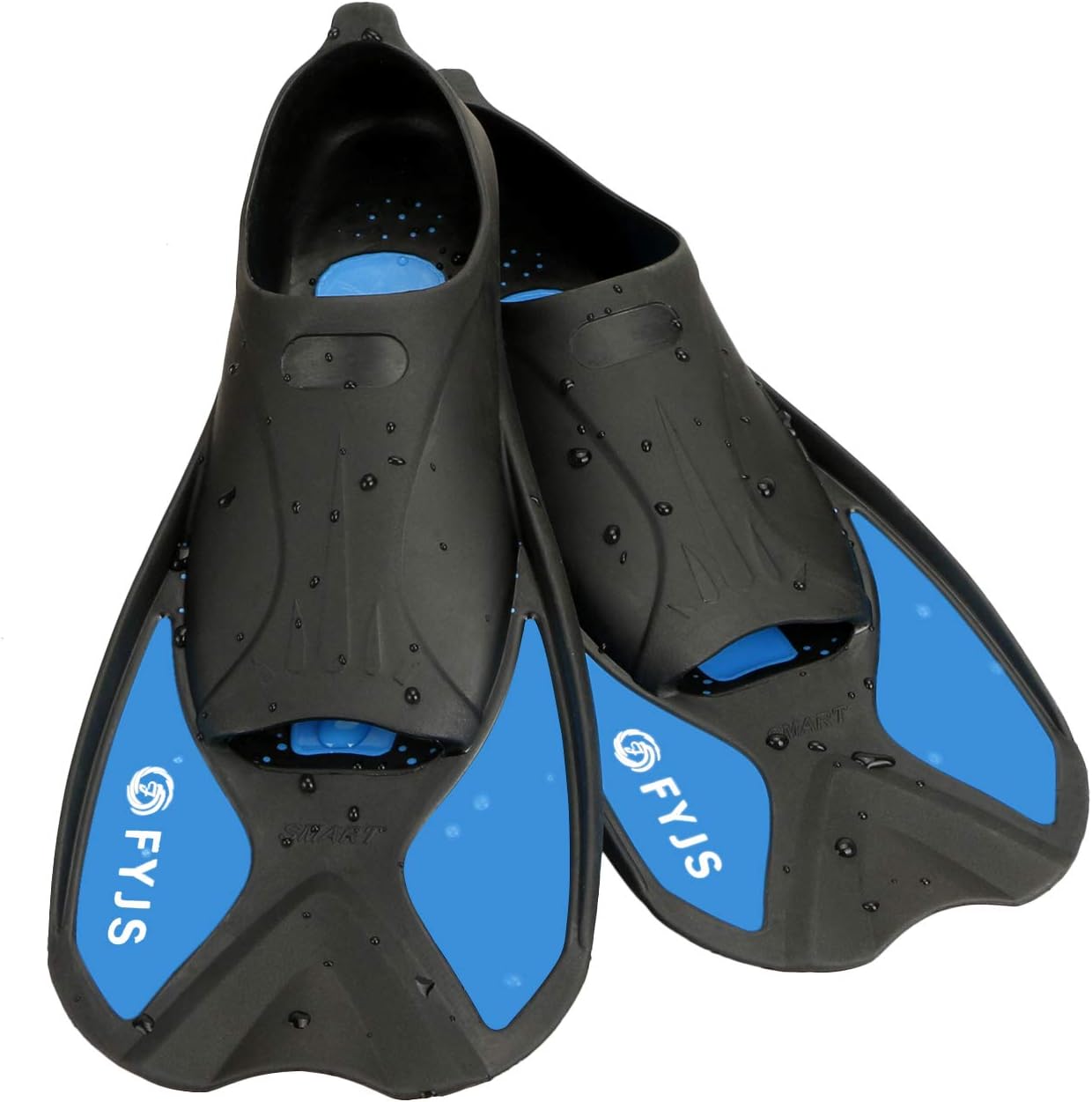 FYJS – Aletas cortas de natación con cómodo bolsillo completo para el pie, tamaño de viaje, para esnórquel y buceo