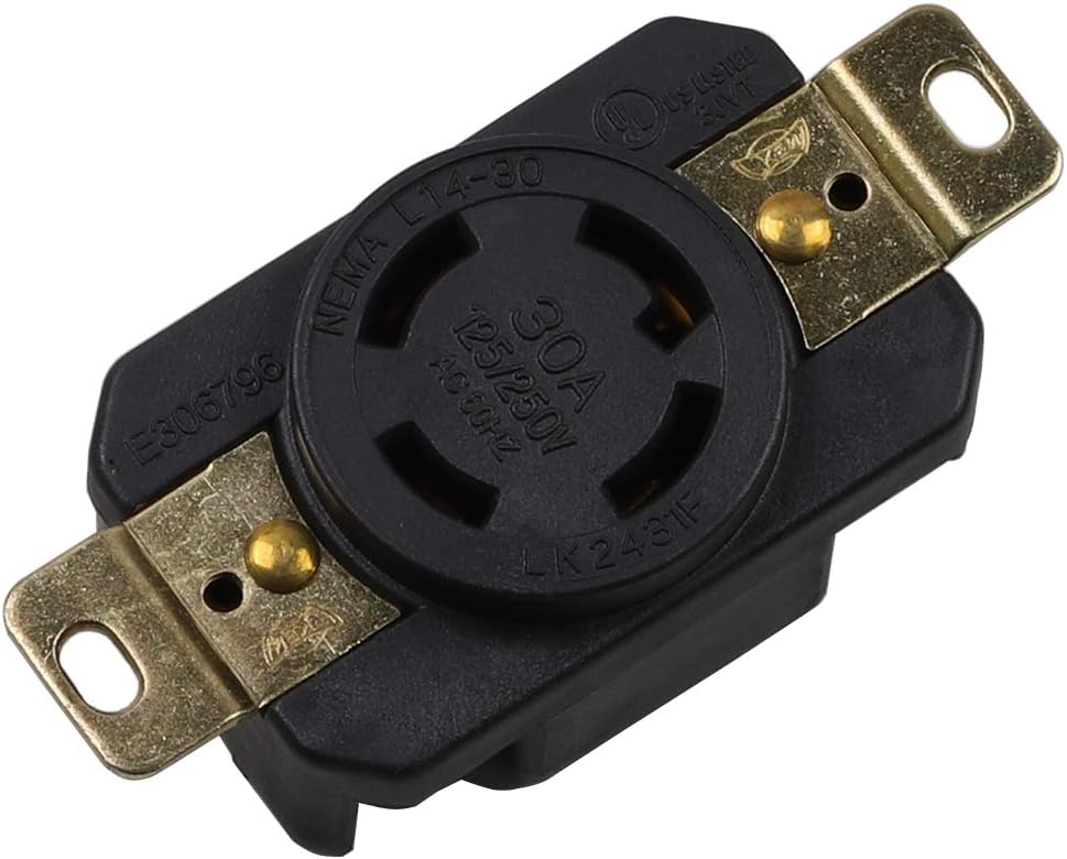 Nema L14-30R 30A 125250V 3 polos 4 cables Conector de receptáculo hembra de bloqueo de grado industrial, bloqueo de giro industrial L14-30