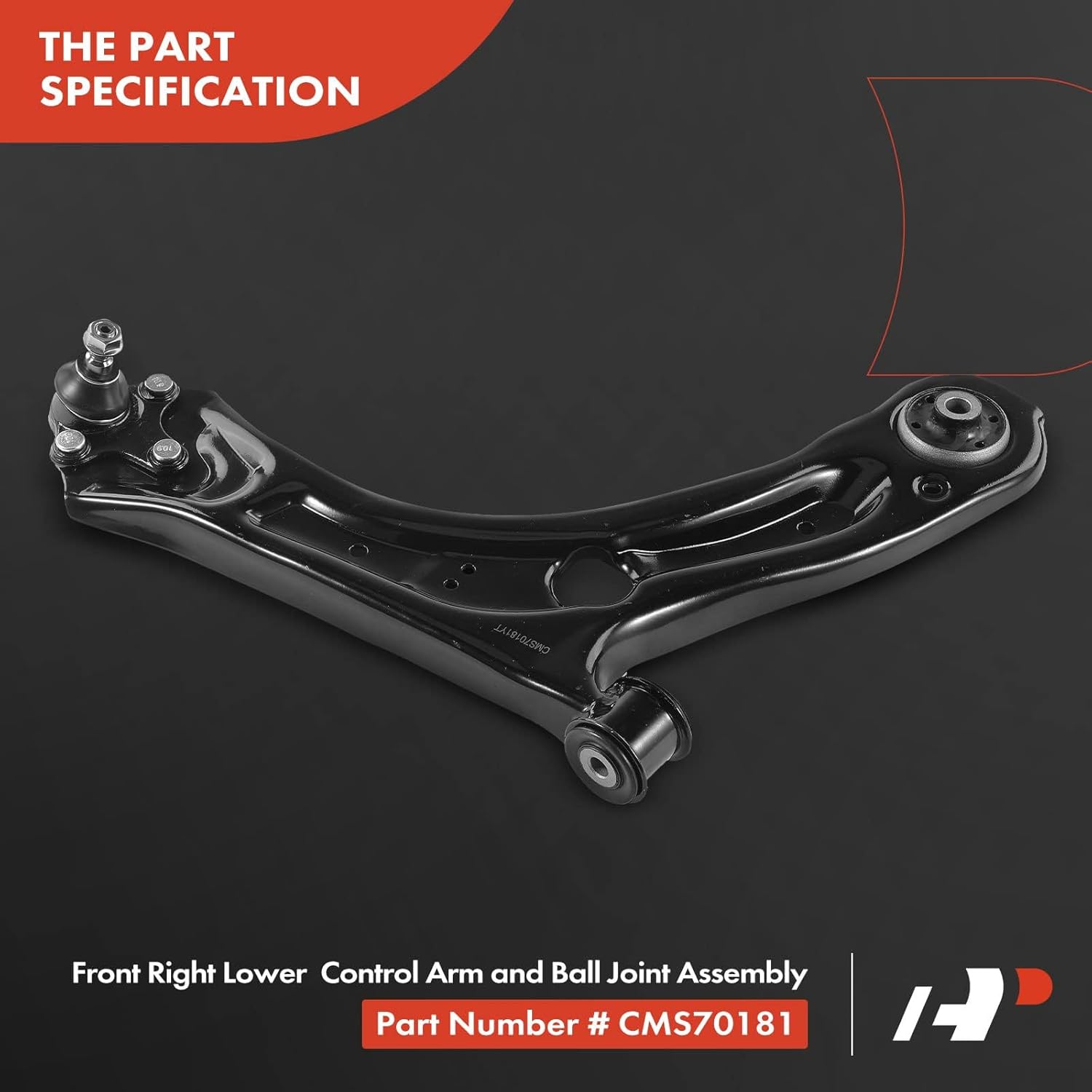 A-Premium Brazo de control inferior delantero derecho, con rótula y buje, compatible con Volkswagen Passat 2012-2021, Beetle 2012-2019