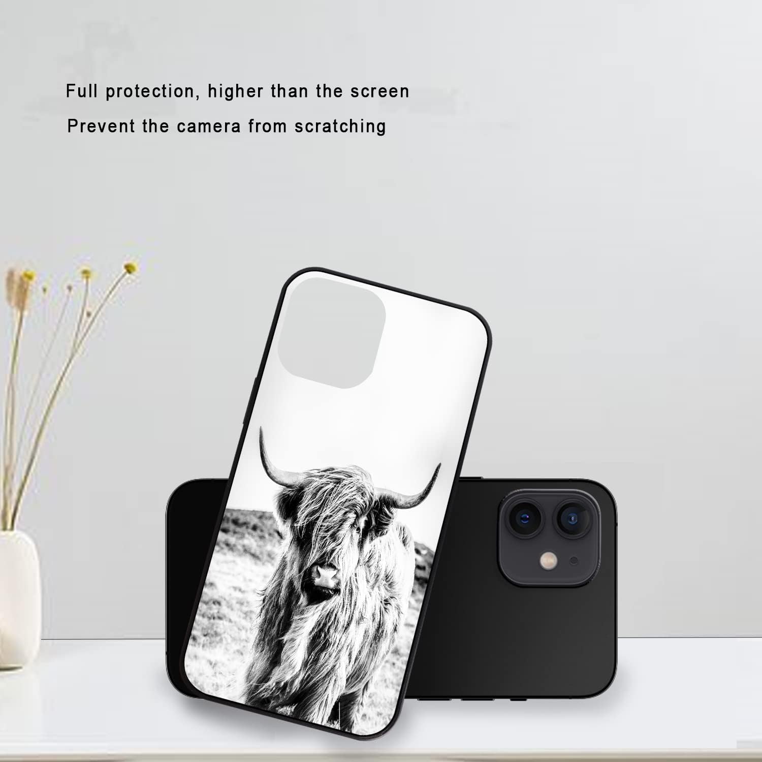 GULTMEE Funda para iPhone 11 Highland Cow, carcasa de goma TPU y diseño de PC, a la moda, ajuste delgado, híbrido, a prueba de golpes, fundas