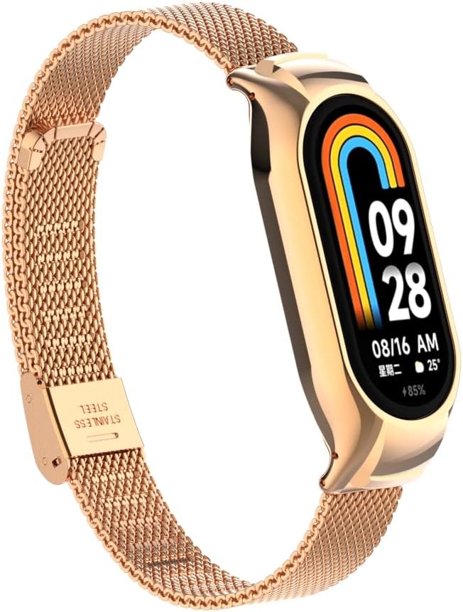 HOPMC Correa de reloj compatible con Xiaomi mi Band 8 correas ajustables con hebilla de metal impermeable correa de repuesto accesorios