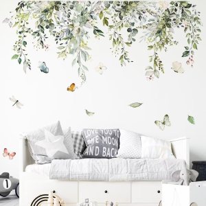 AWAKINK Calcomanías de pared de plantas, hojas, murales, acuarela, flores, vinilo, removibles, mariposas, arte de pared, bricolaje, despegar y AWAKINK Calcomanías de pared de plantas, hojas, murales, acuarela, flores, vinilo, removibles, mariposas, arte de pared, bricolaje, despegar y