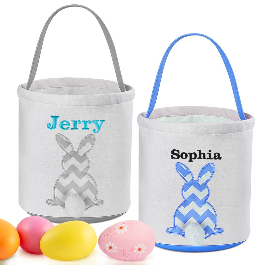 Cesta personalizada de conejo de Pascua, cestas de Pascua Touber para niños, cesta de Pascua personalizada, cesta de Pascua personalizada, cestas de