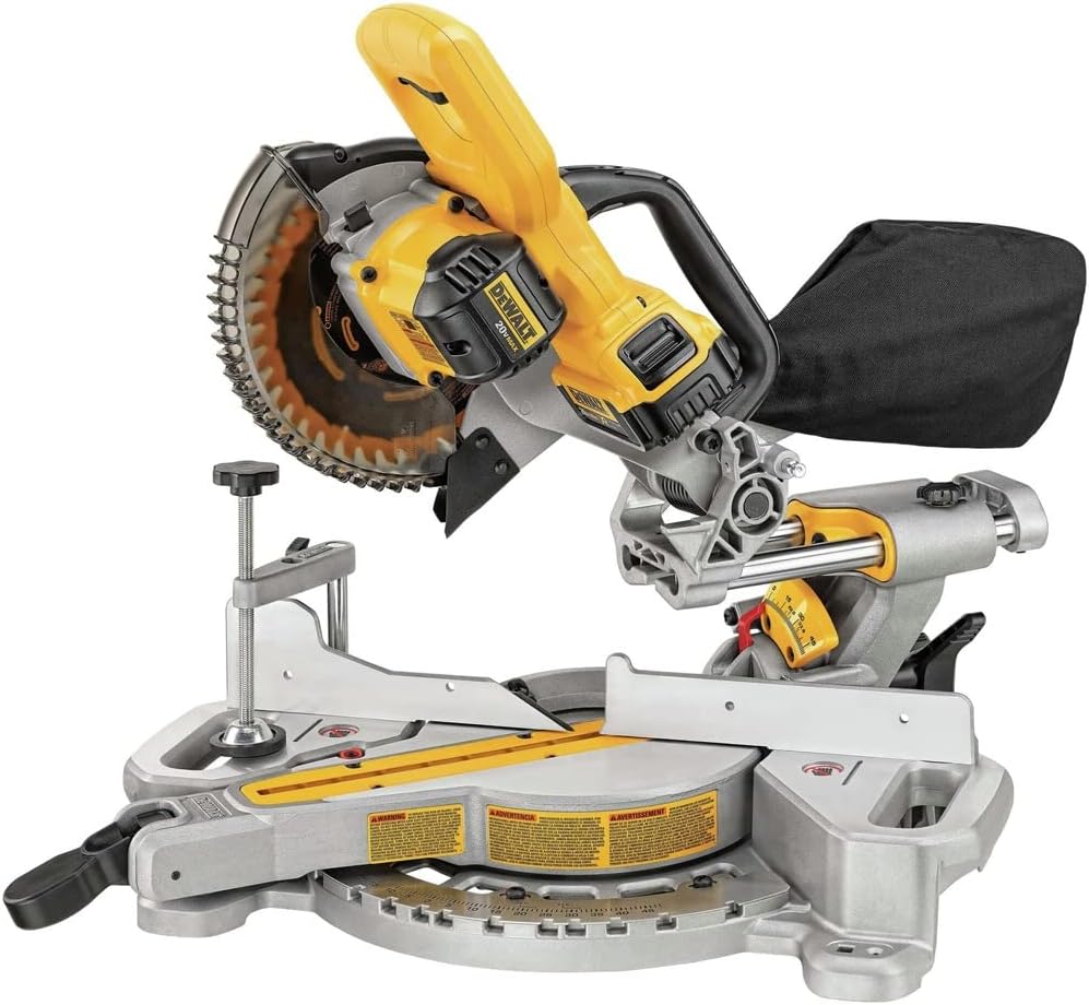 Dewalt DCS361M1-DCB204-2-BNDL 20V MAX XR Kit de sierra ingletadora deslizante inalámbrica de iones de litio cepillado de 7-14 pulgadas con paquete