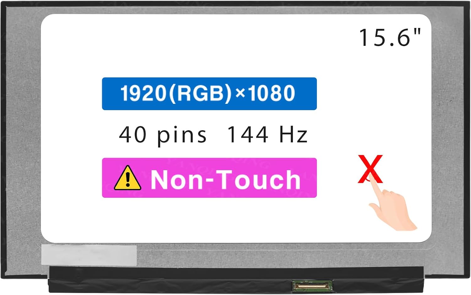 Reemplazo de pantalla de 15.6 “para ASUS TUF FX506LH-AS51 Panel de pantalla LCD 40 pin 144Hz (FHD 1920×1080 no táctil)