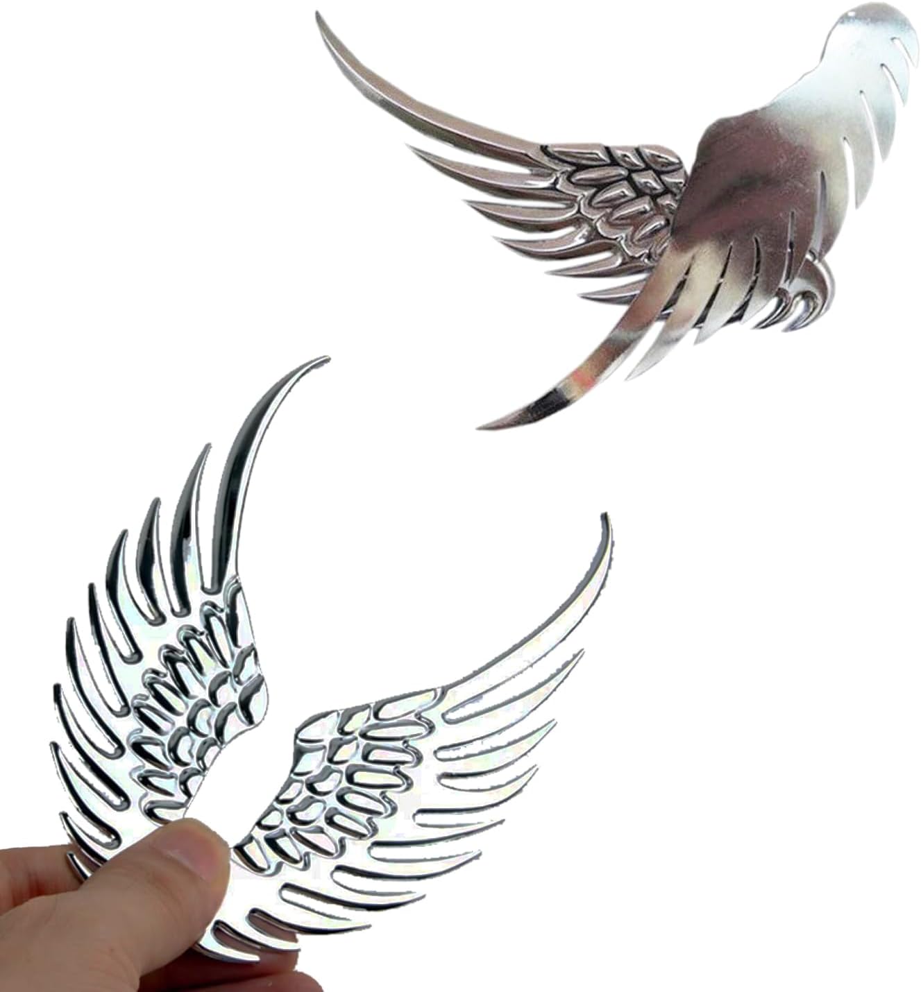 QODOLSI 2 calcomanías de insignias de alas de ángel 3D para automóvil, 4.9 pulgadas, advertencia de seguridad, anticolisión, reflectantes,