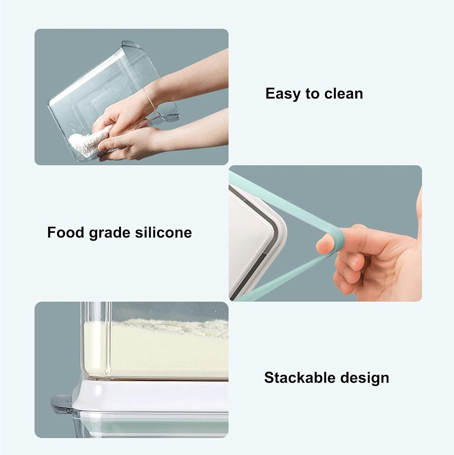 Recipiente hermético para almacenamiento de alimentos, dispensador de fórmula con cuchara, contenedor de leche en polvo sin BPA para viajes en casa,