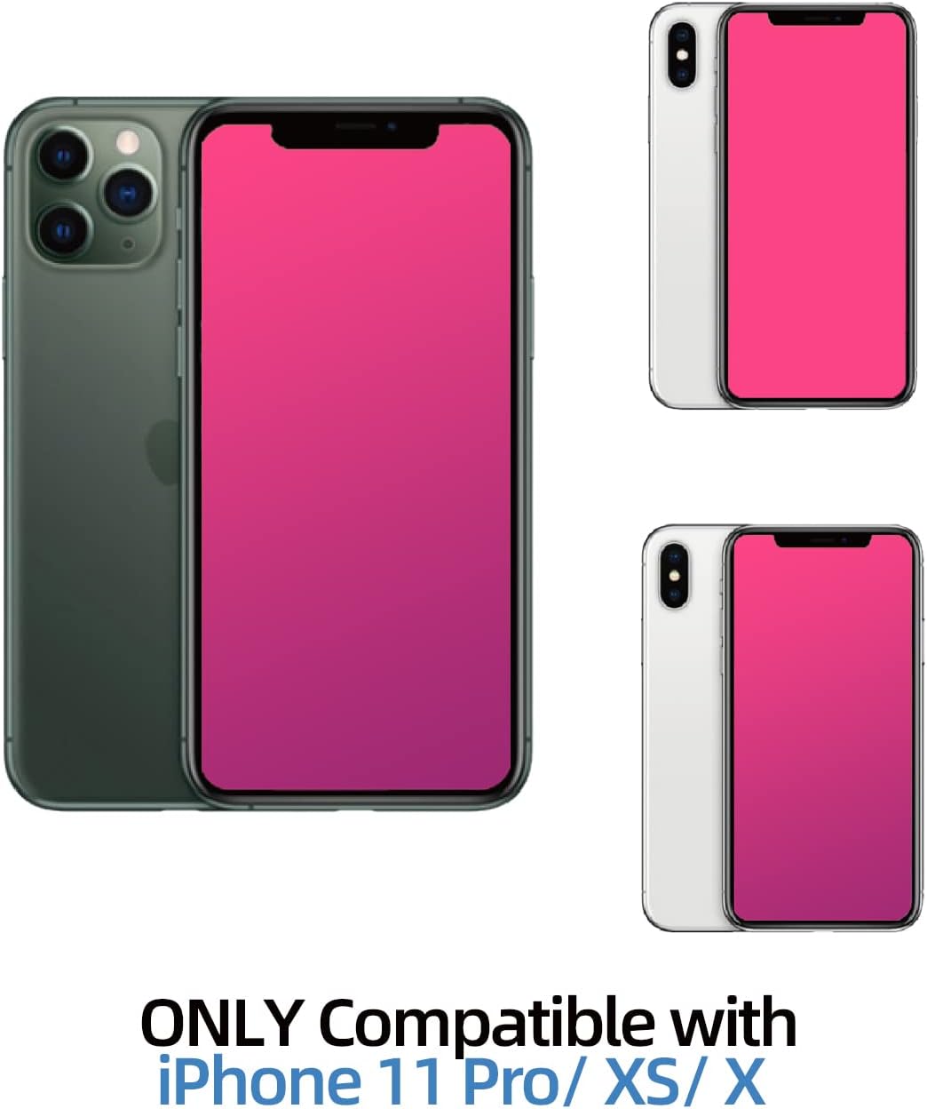 EGKimBa Protector de pantalla de privacidad compatible con iPhone 11 PROiPhone XSiPhone X solamente, 5.8 pulgadas, degradado, colorido, galvanizado,