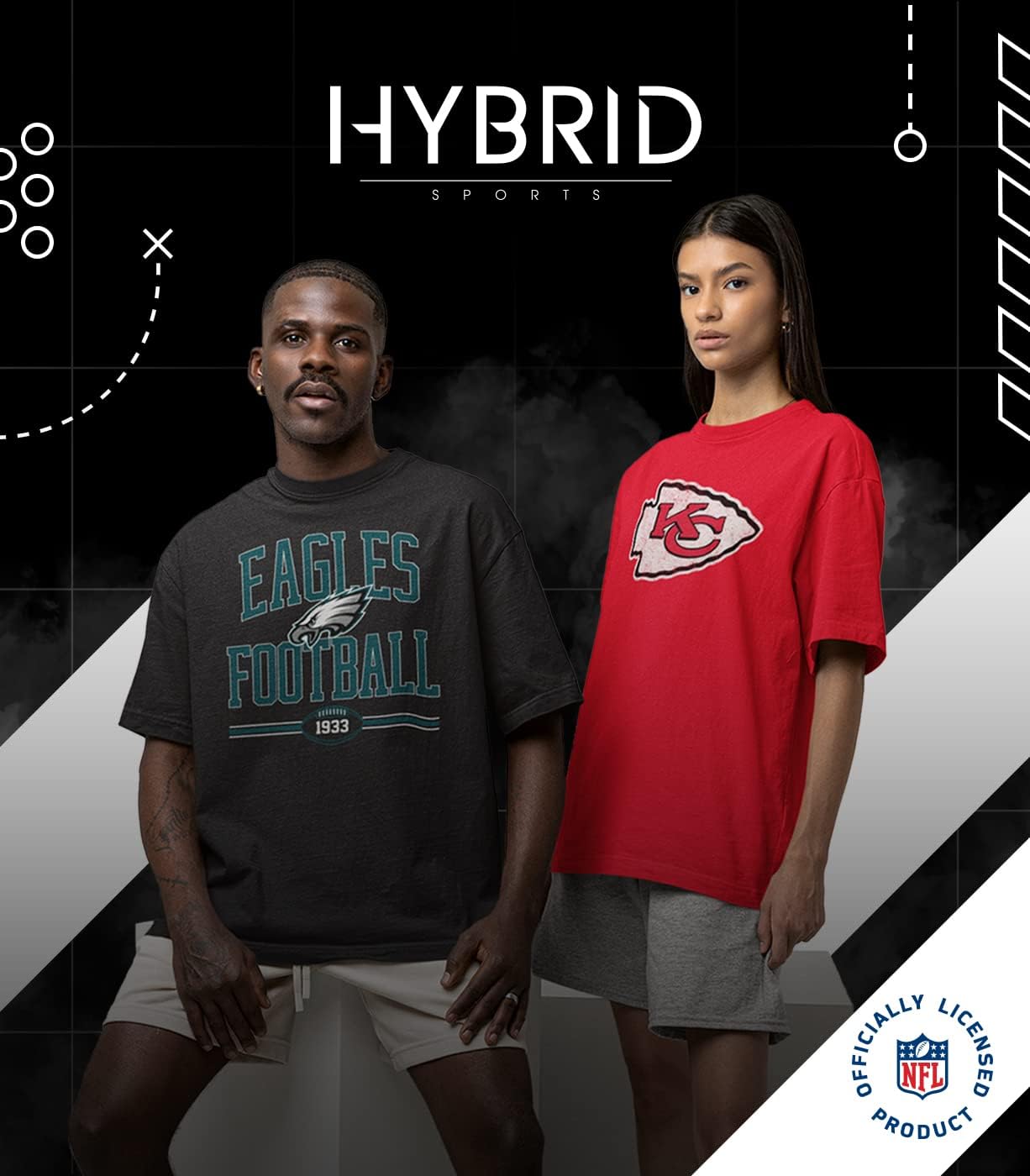 NFL – Established – Camiseta de manga larga para adultos con licencia oficial para hombres y mujeres
