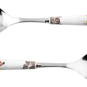 Spode Woodland Servidores de ensalada  Utensilios para servir ensalada (faisáncodornizpato pintalín)  Cucharas de ensalada con asas de porcelana, Spode Woodland Servidores de ensalada  Utensilios para servir ensalada (faisáncodornizpato pintalín)  Cucharas de ensalada con asas de porcelana,