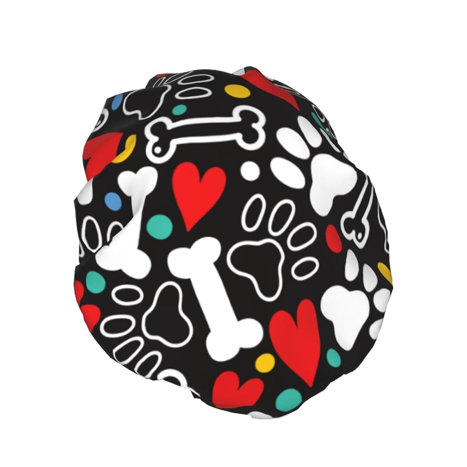Love Heart Paw Shower Cap Reusable Waterproof,Shower Caps For Women With Double Hair Caps,Bathing Cap Hair Cap For Shower