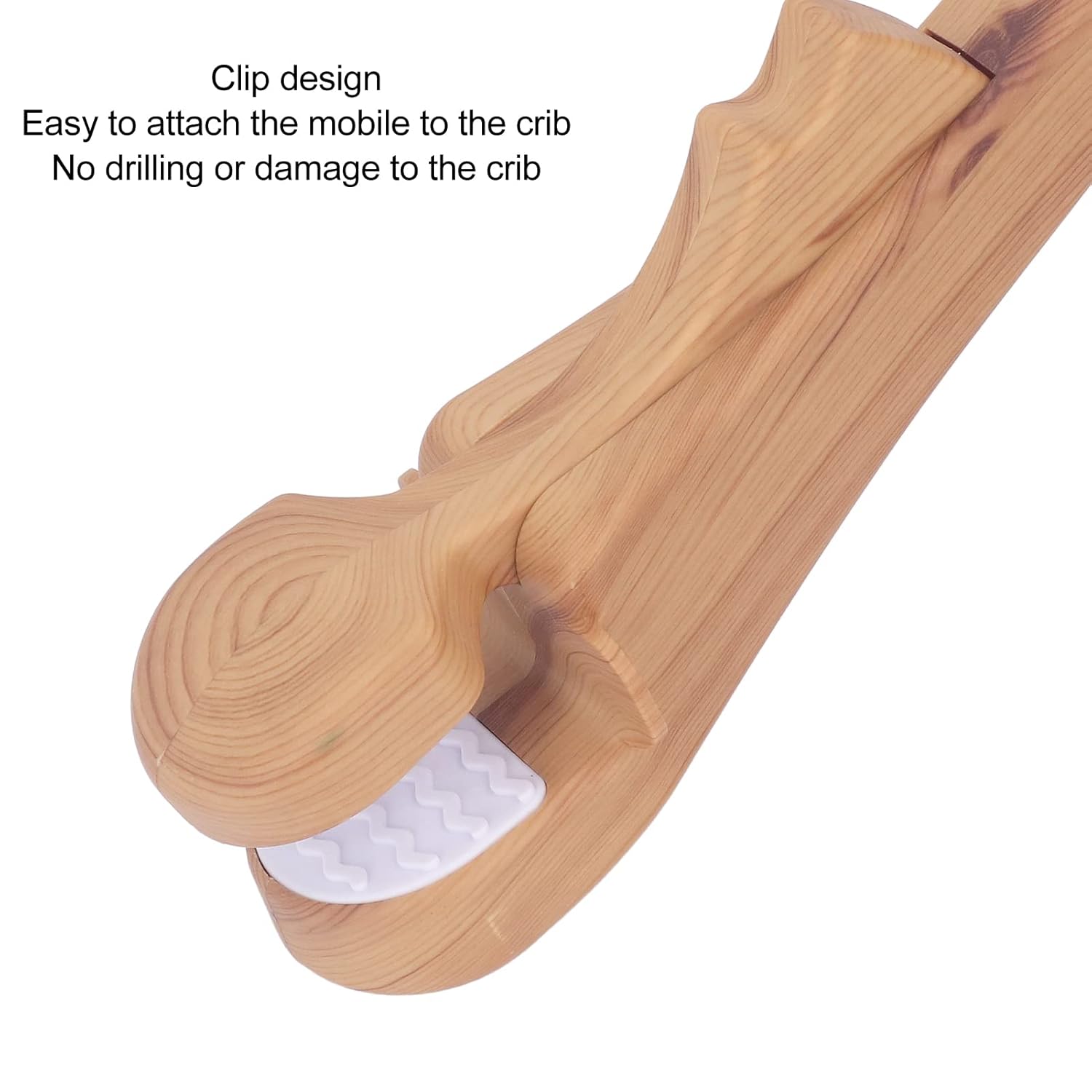 Brazo móvil para cuna de imitación de madera, de grano plegable para cuna, accesorios de juguetes