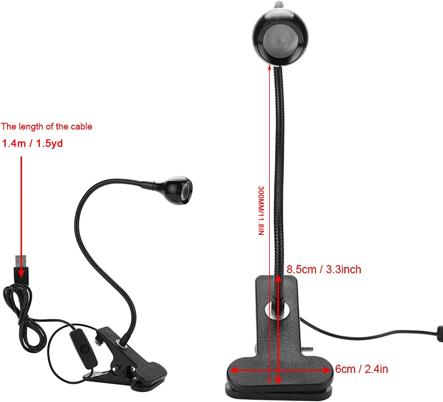 GOWENIC Lámpara LED UV, lámpara de curado de pegamento UV portátil USB, cuello de cisne, luz ultravioleta con clip para uñas de gel, reparación de