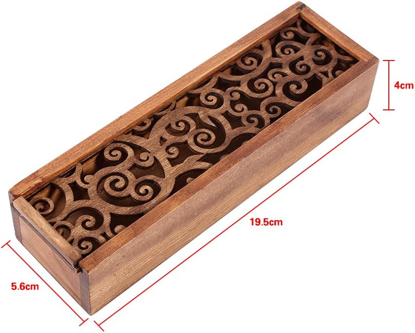 Estuche de madera para lápices, caja de almacenamiento con tapa deslizante de madera vintage, cajas de regalo de recuerdo para pasatiempos