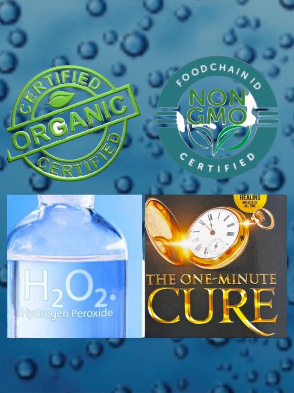 Botella médica de grado alimenticio H2o2-8 onzas con peróxido de hidrógeno al 12% recomendada por The One Minute Cure Book. La elección por