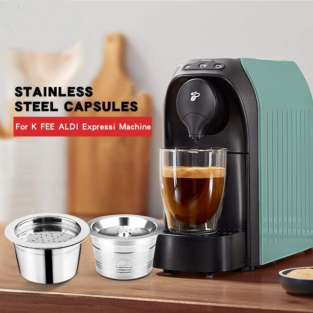 Cápsula de café recargable en acero inoxidable cápsulas reutilizables filtros de café compatibles con máquinas K-fee WAVEK-FEE TWINS II Series (3