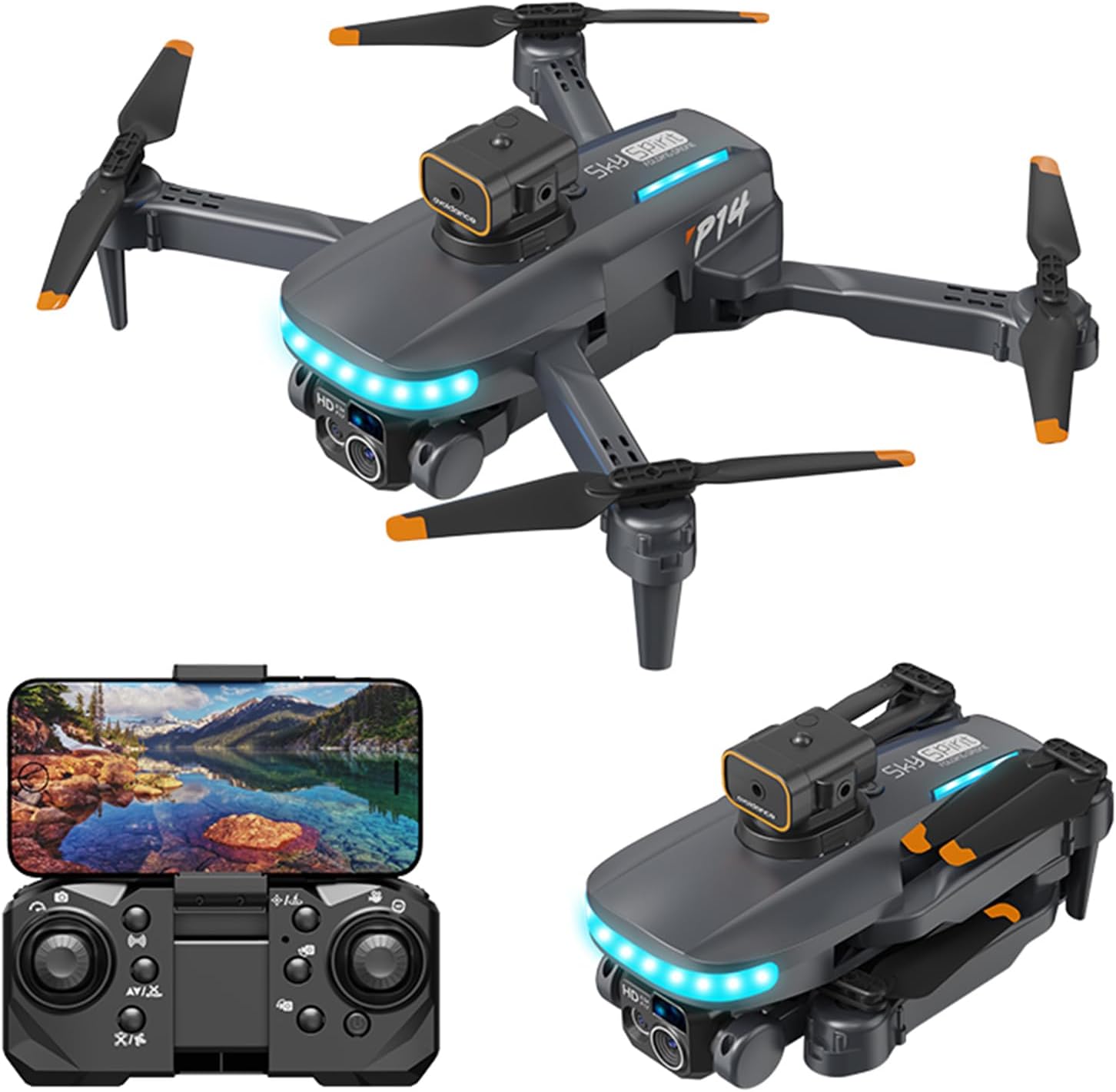 GoolRC Drone de control remoto con cámara 720P Cámara dual Evitación de obstáculos WiFi FPV Bolsa de almacenamiento Paquete Trayectoria Vuelo Gesto