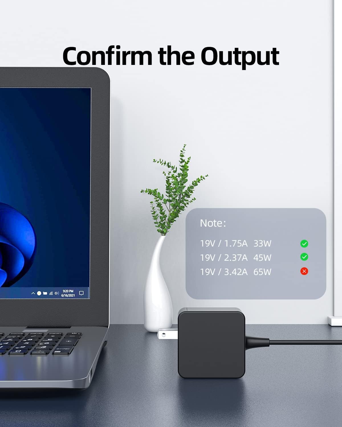 Adaptador de cargador de CA con certificación UL para Asus Q406DA Q406D Q406 Q406DA-BR5T6 14 pulgadas FHD pantalla táctil portátil cable de