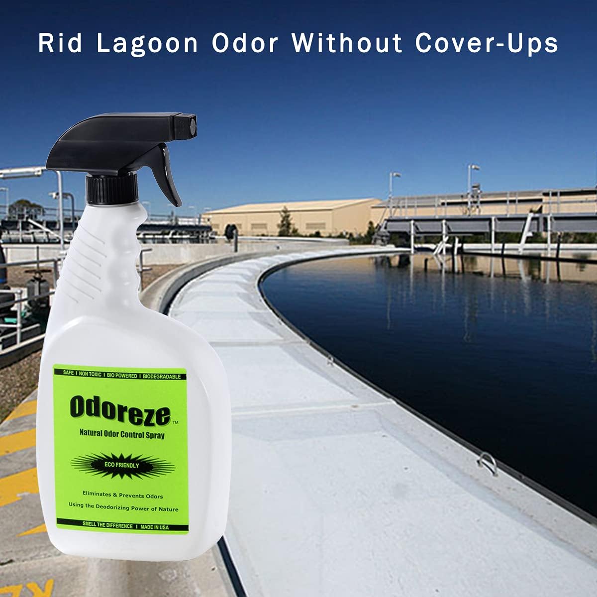 Aditivo y spray natural para el control de olores de laguna probiótica 16 oz. Concentrado hace 64 galones y trata 2,000 yardas cuadradas