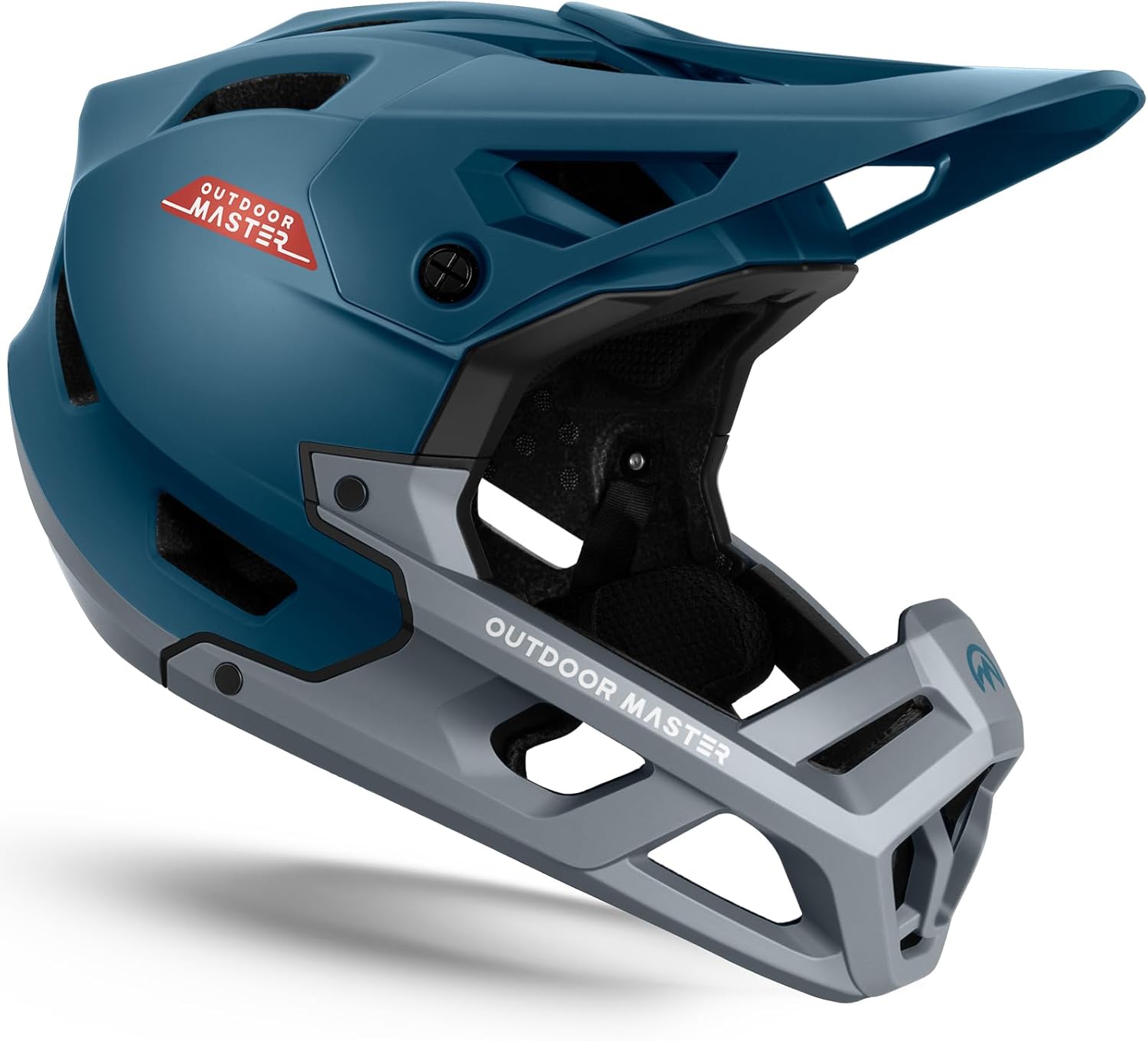 OutdoorMaster Casco de bicicleta de montaña de cara completa para hombres y mujeres, dos almohadillas extraíbles para bicicleta de montaña, casco de