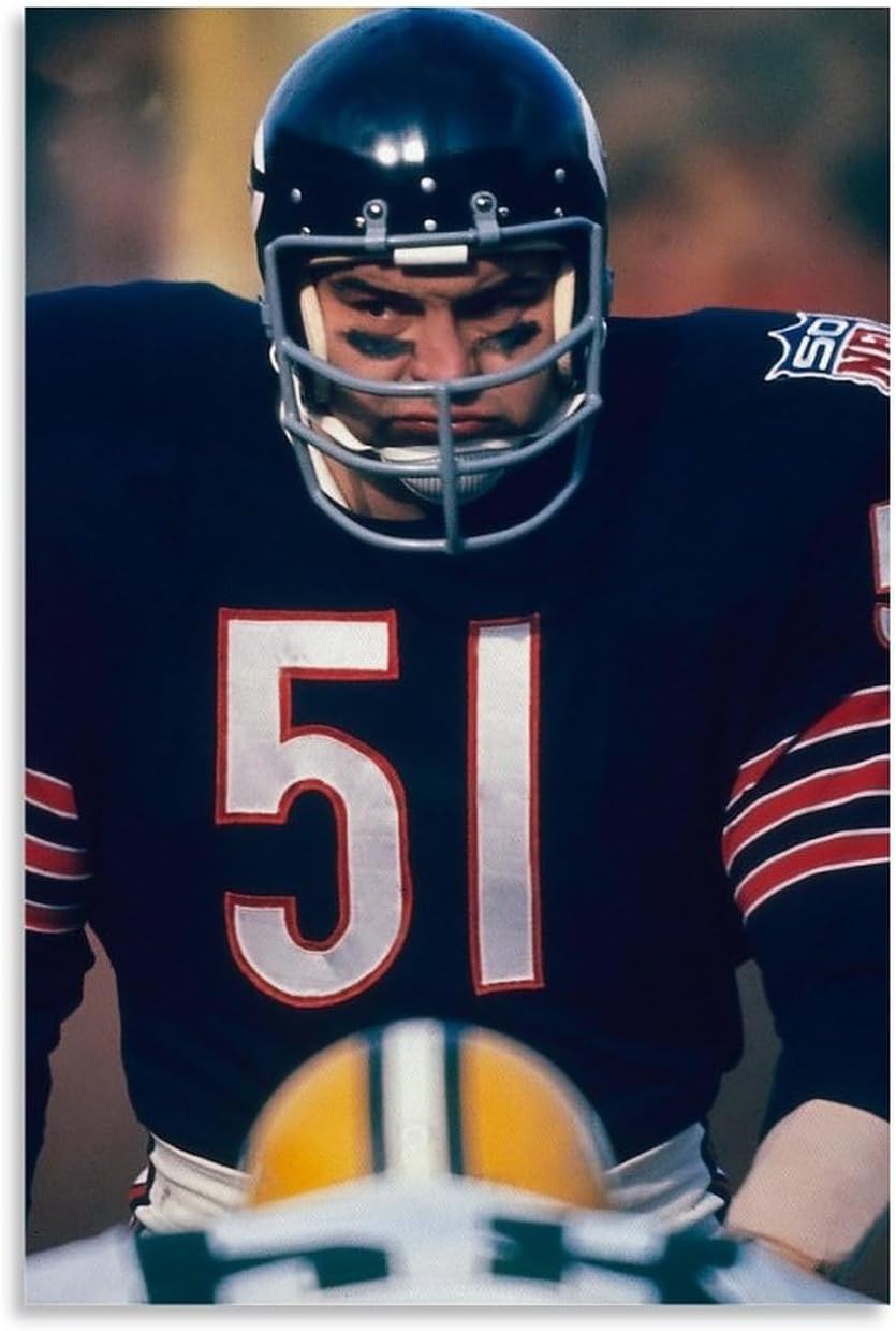 MIFARA Póster de Dick Butkus Fútbol Americano Famoso Linebacker Memorial Póster Impresión en Lienzo D407 Sin marco 24 x 36 pulgadas (23.6 x 35.4 in)