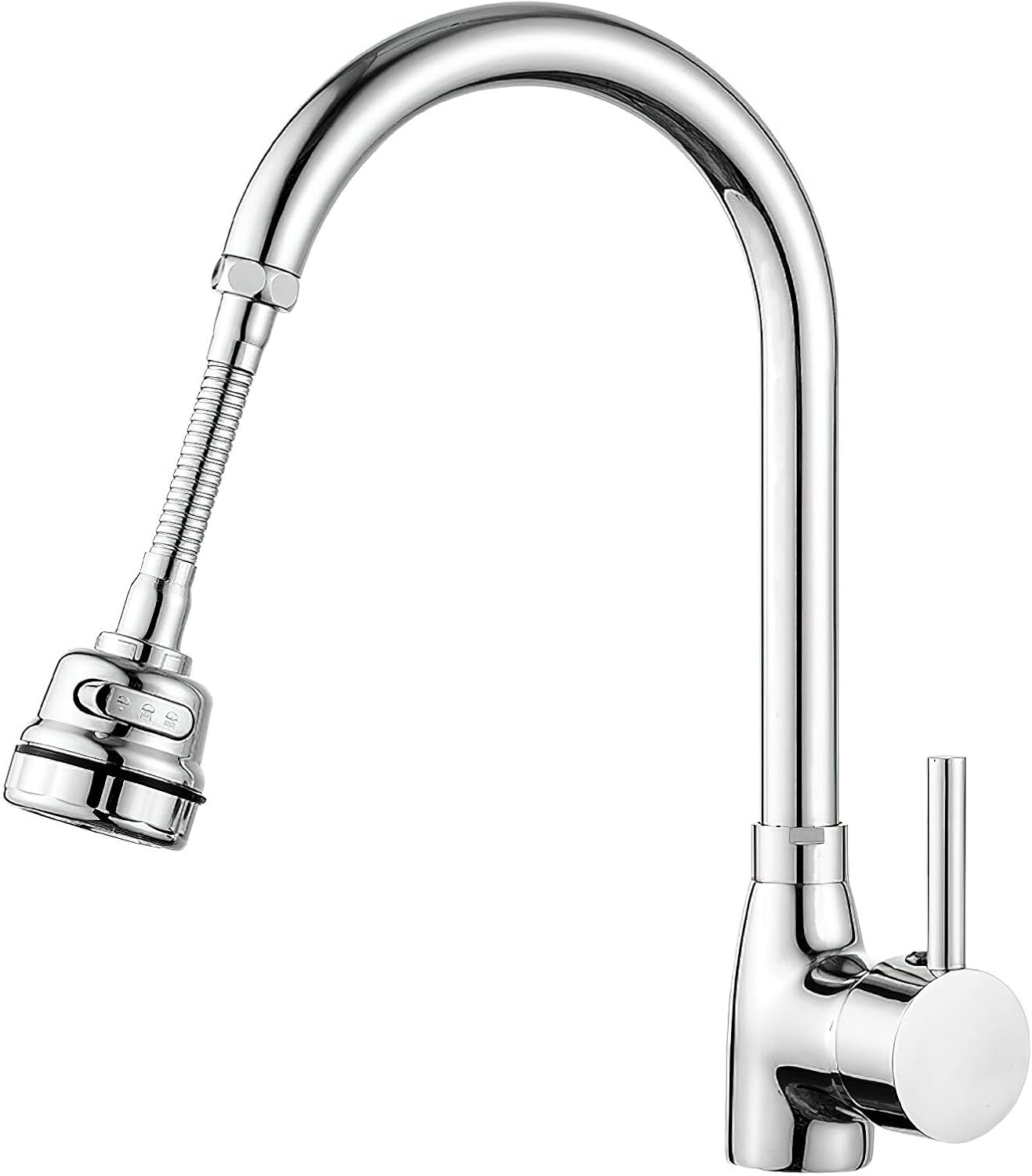 Aireador de fregadero de cocina con manguera, giratorio antisalpicaduras, accesorio rociador de grifo de 3 modos ajustable para fregadero de cocina,