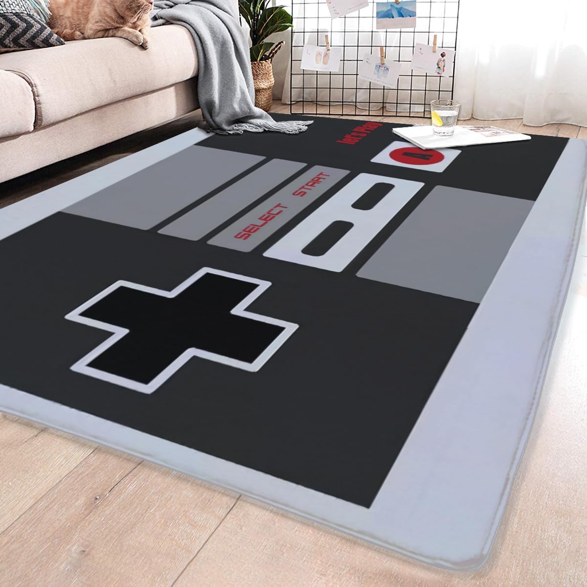 MELONE Alfombra grande con estampado de videojuegos, para decoración de sala de juegos, decoración de dormitorio de niños, impresión 3D, decoración