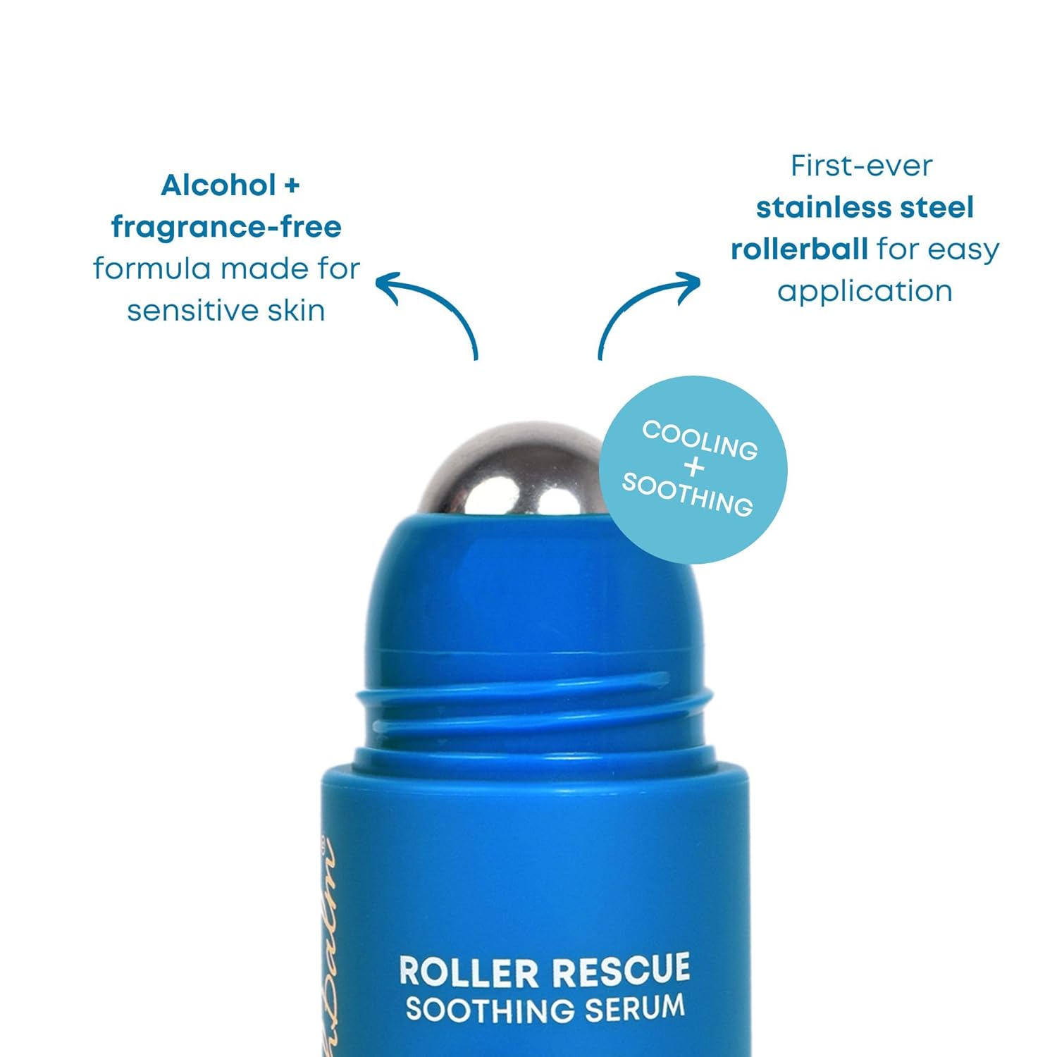 Bushbalm Roller Rescue – Suero para cabello encarnado, incluye AHA y BHA, exfoliante, calmante, refrescante para zonas íntimas, axilas, ayuda con