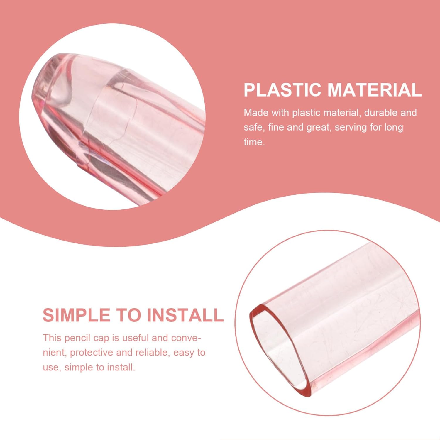 SEWACC Protector de punta de lápiz de plástico, 12 unidades, extensor de lápiz para escuela, tapas de bolígrafos, tapas de lápiz para suministros de
