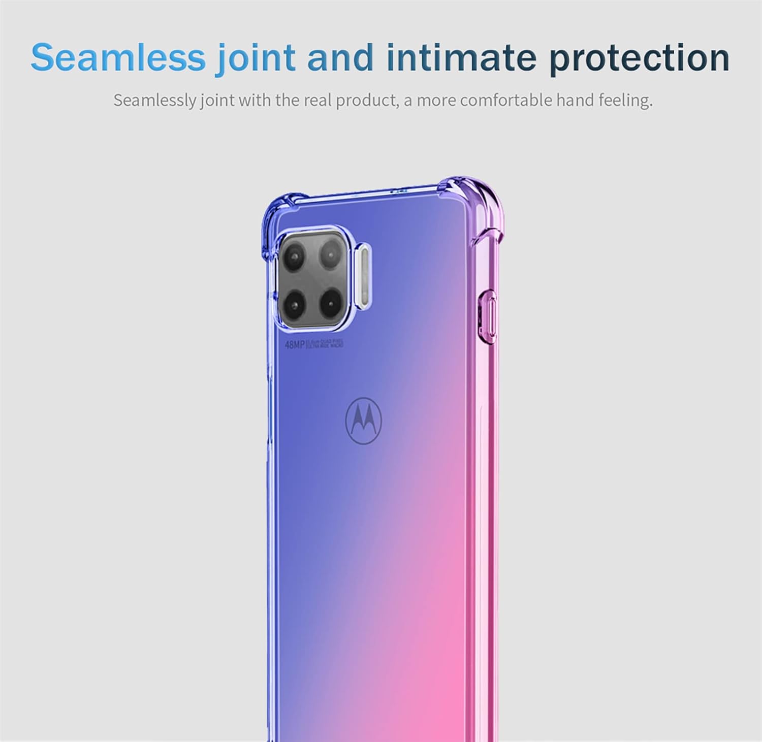 OEURVQO Funda para Moto G 5G Plus Moto One 5G, transparente, lindo, degradado, colorido, delgado, suave, TPU, a prueba de golpes, antiarañazos,